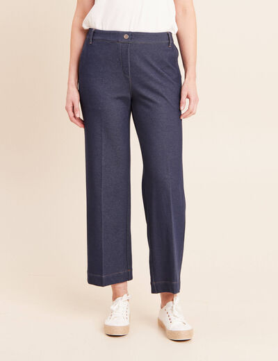 Jean large 7/8&egrave;me denim brut femme