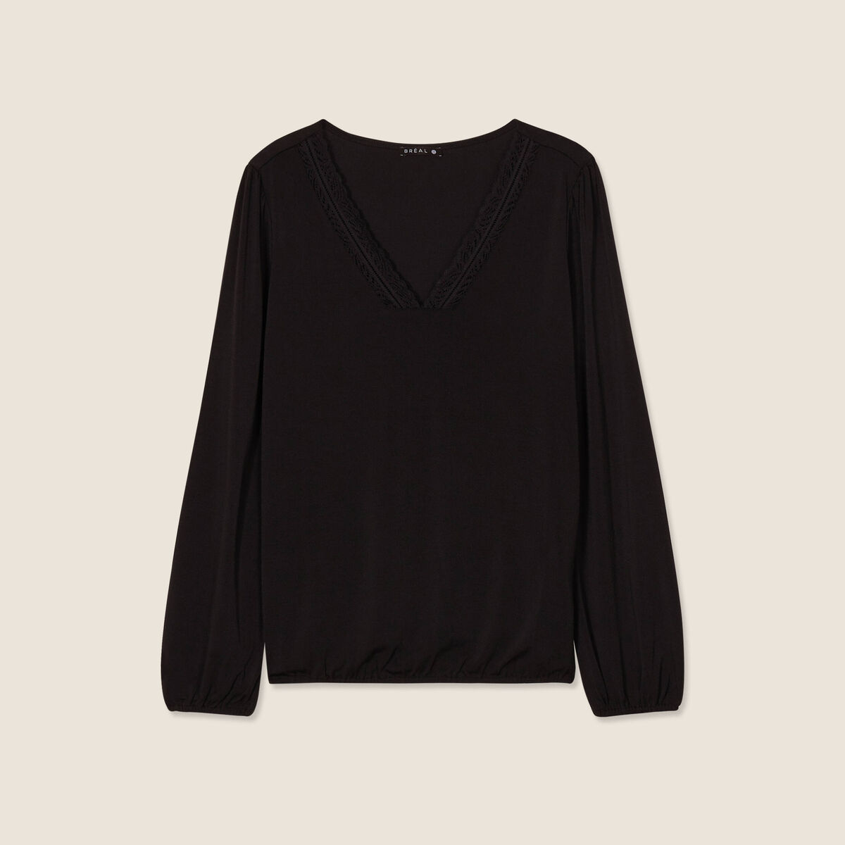 Blouse manches longues noir femme