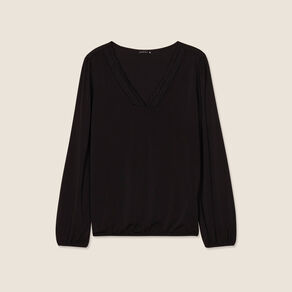 Blouse manches longues noir femme