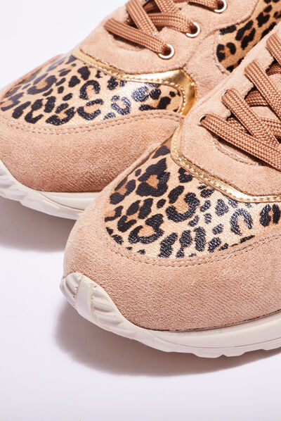 Baskets détails métalliques sable femme