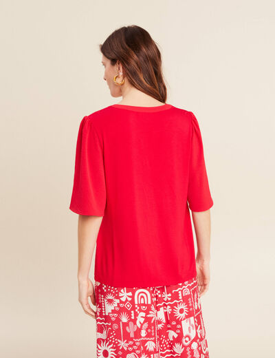 T-shirt manches courtes rouge femme