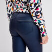 Pantalon ajusté aspect irisé bleu foncé femme
