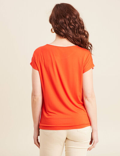 T-shirt manches courtes orange foncé femme