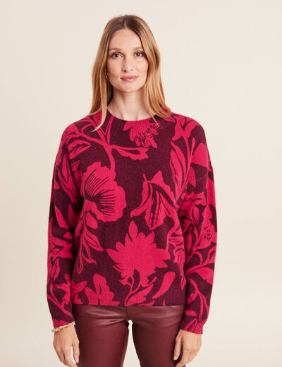 Pull manches longues bordeaux femme