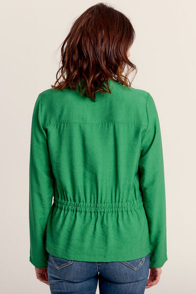 Veste cintrée élastiquée vert menthe femme