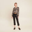 Pantalon droit simili cuir noir femme