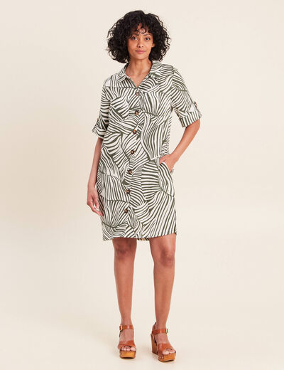 Robe droite courte manches courtes noir femme
