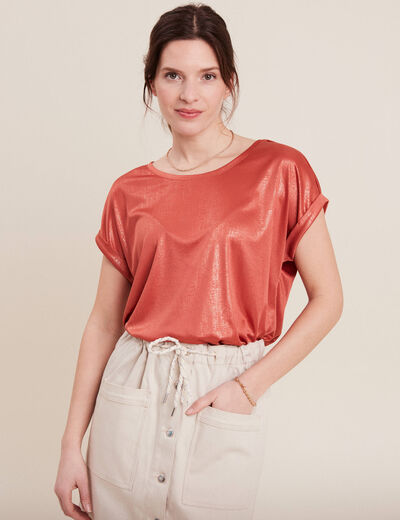 T-shirt manches courtes vieux rose femme