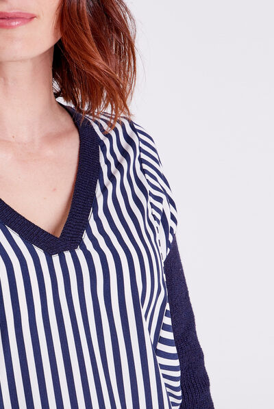 Pull manches longues blanc femme