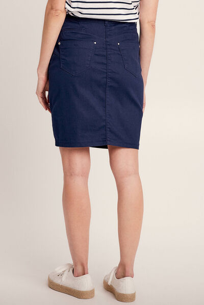 Jupe droite bleu marine femme