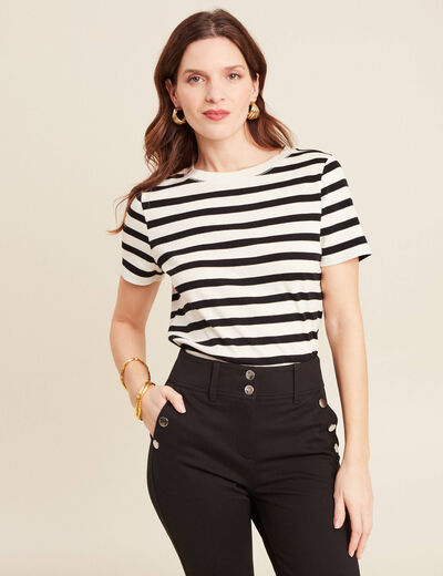 T-shirt manches courtes noir femme