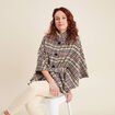 Poncho ceinturé boutonné multicolore femme