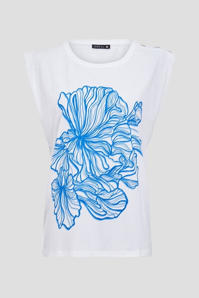 T-shirt manches courtes blanc femme