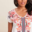 T-shirt manches courtes ecru femme