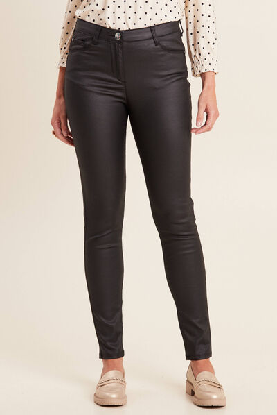 Pantalon magique ajusté noir femme