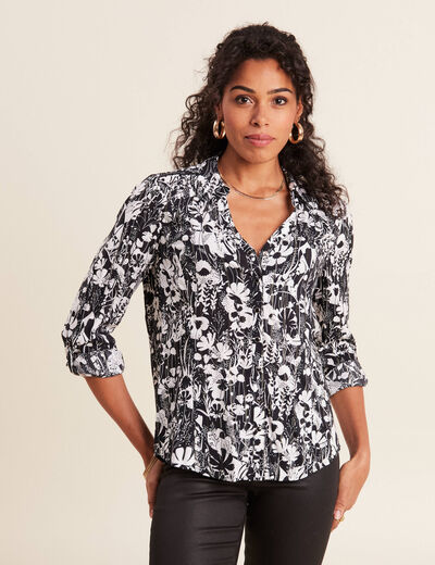 Chemise manches longues noir femme