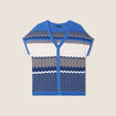 Pull &agrave; manches courtes bleu femme