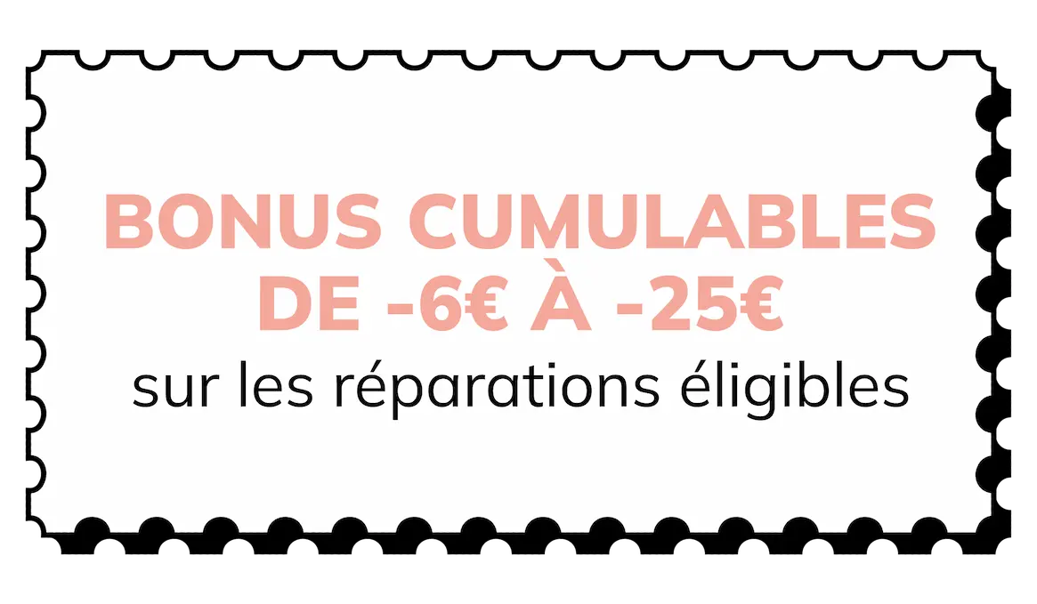 BONUS CUMULABLES DE -6€ A -25€
