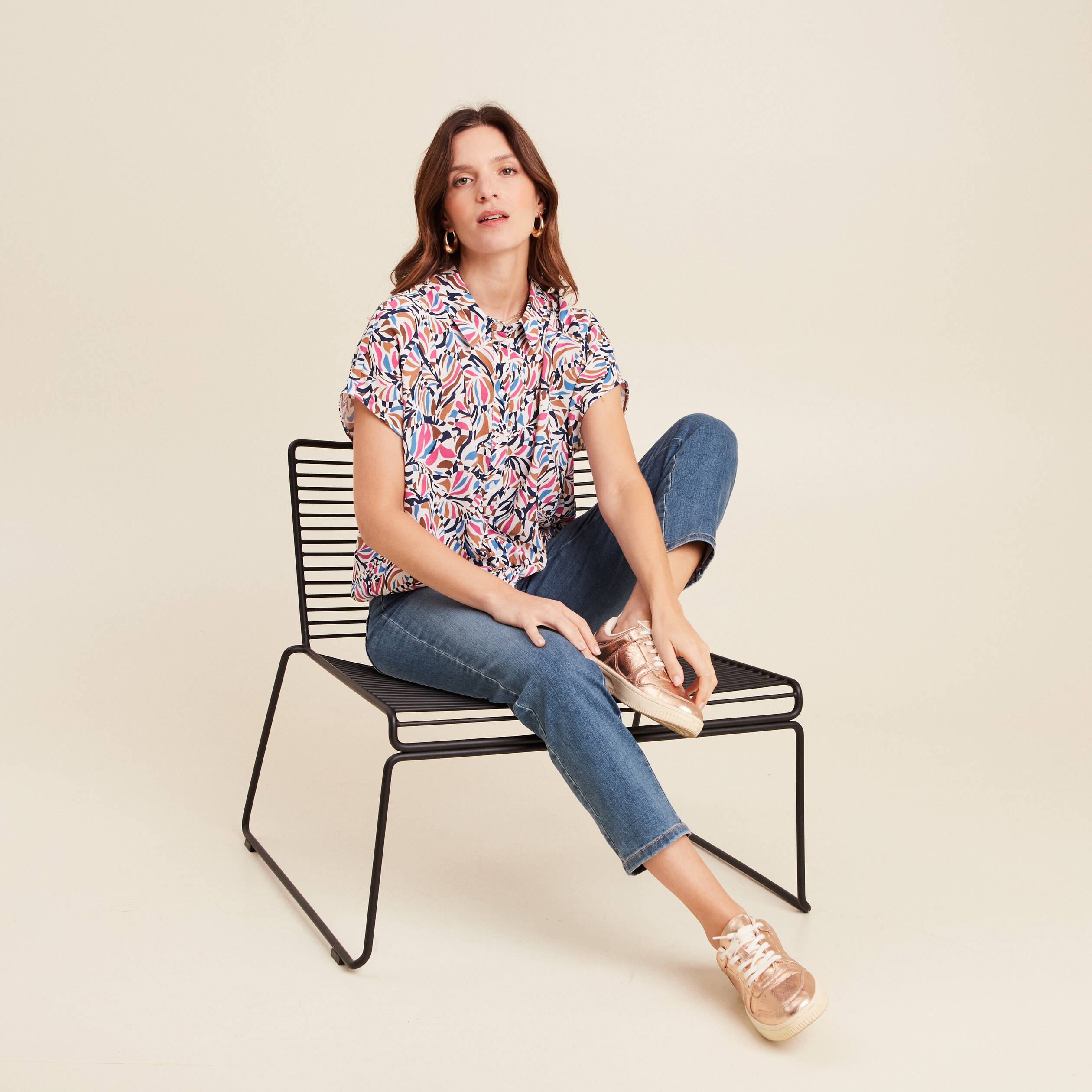 chemise manches courtes fluide bleu femme Chemise manches courtes fluide bleu femme