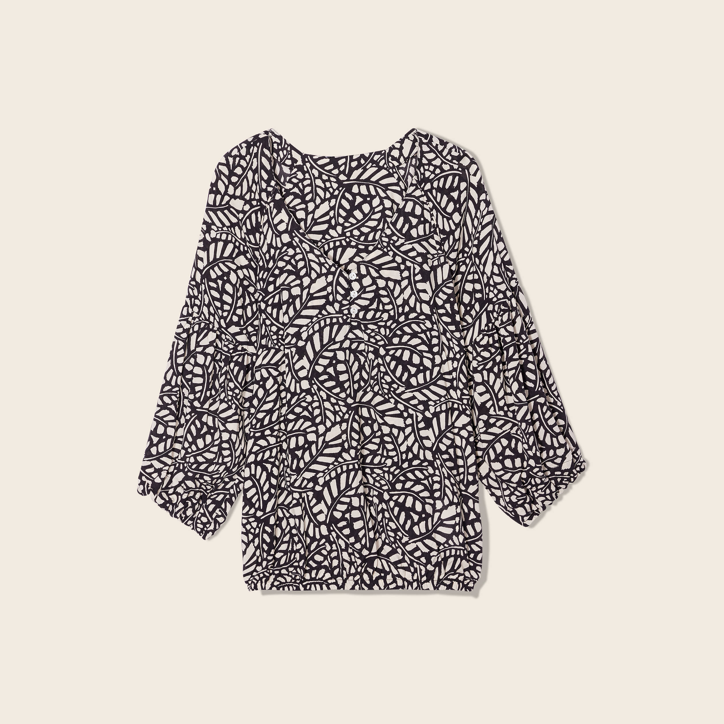 Blouse manches 3/4 noir femme
