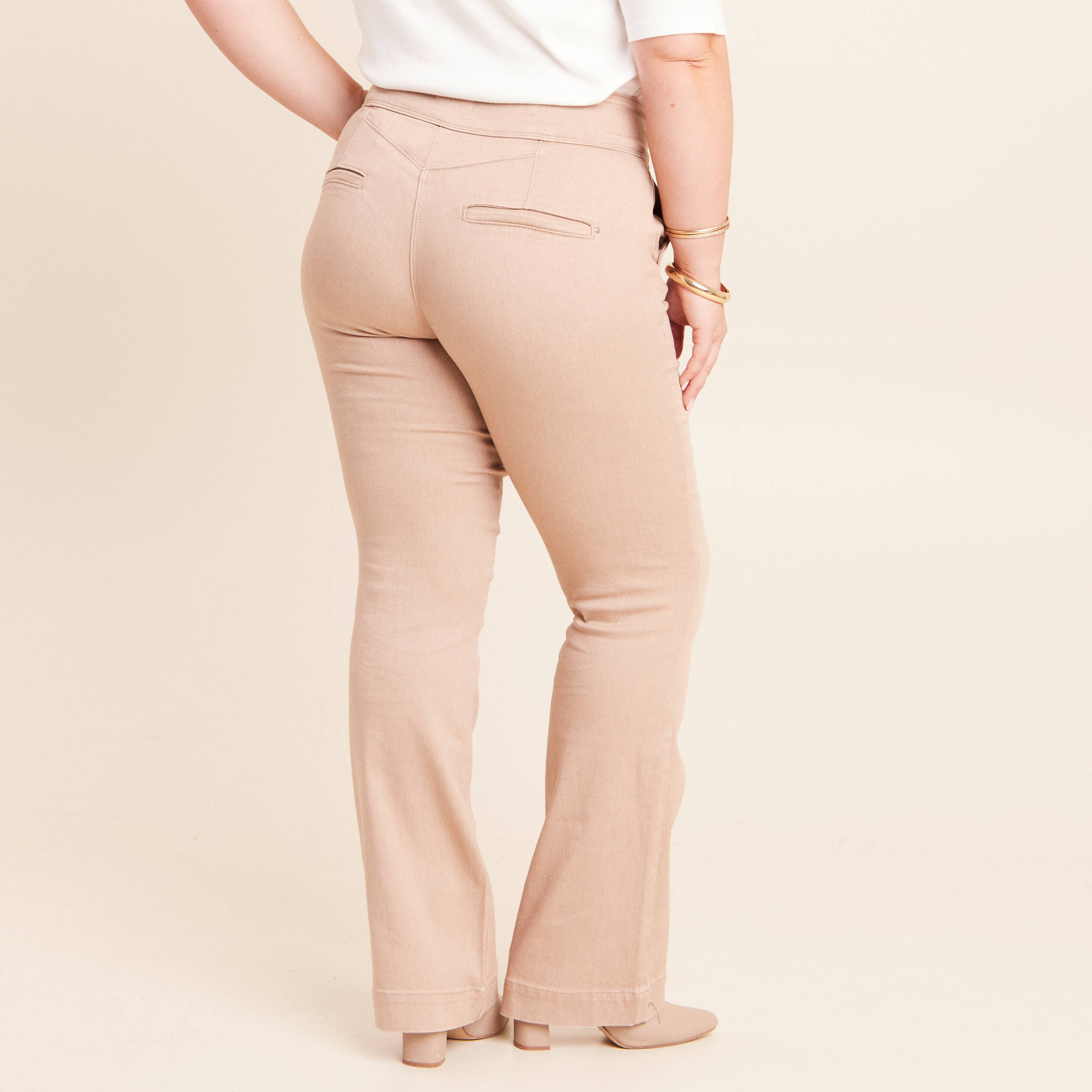 Pantalon Femme Brooks Brothers - Beige - Taille 12 - Lucia Fit Bootcut - Neuf étiqueté