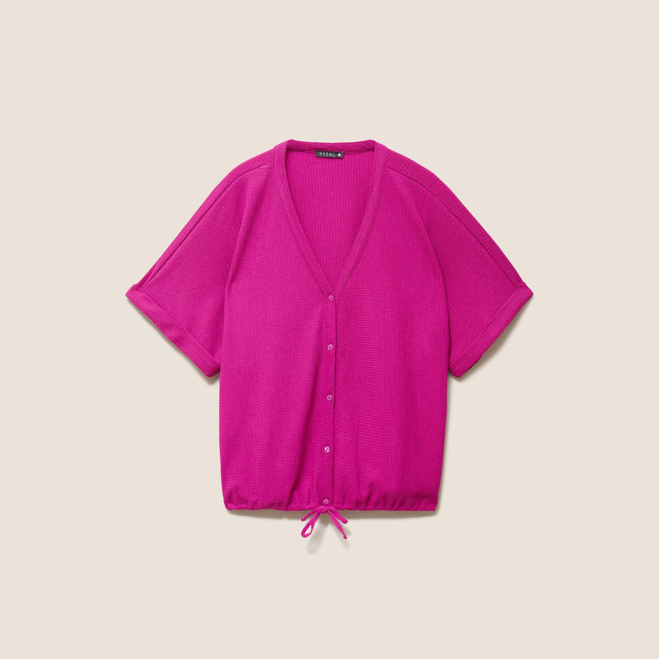 Chemisette effet boule manches courtes violet clair femme