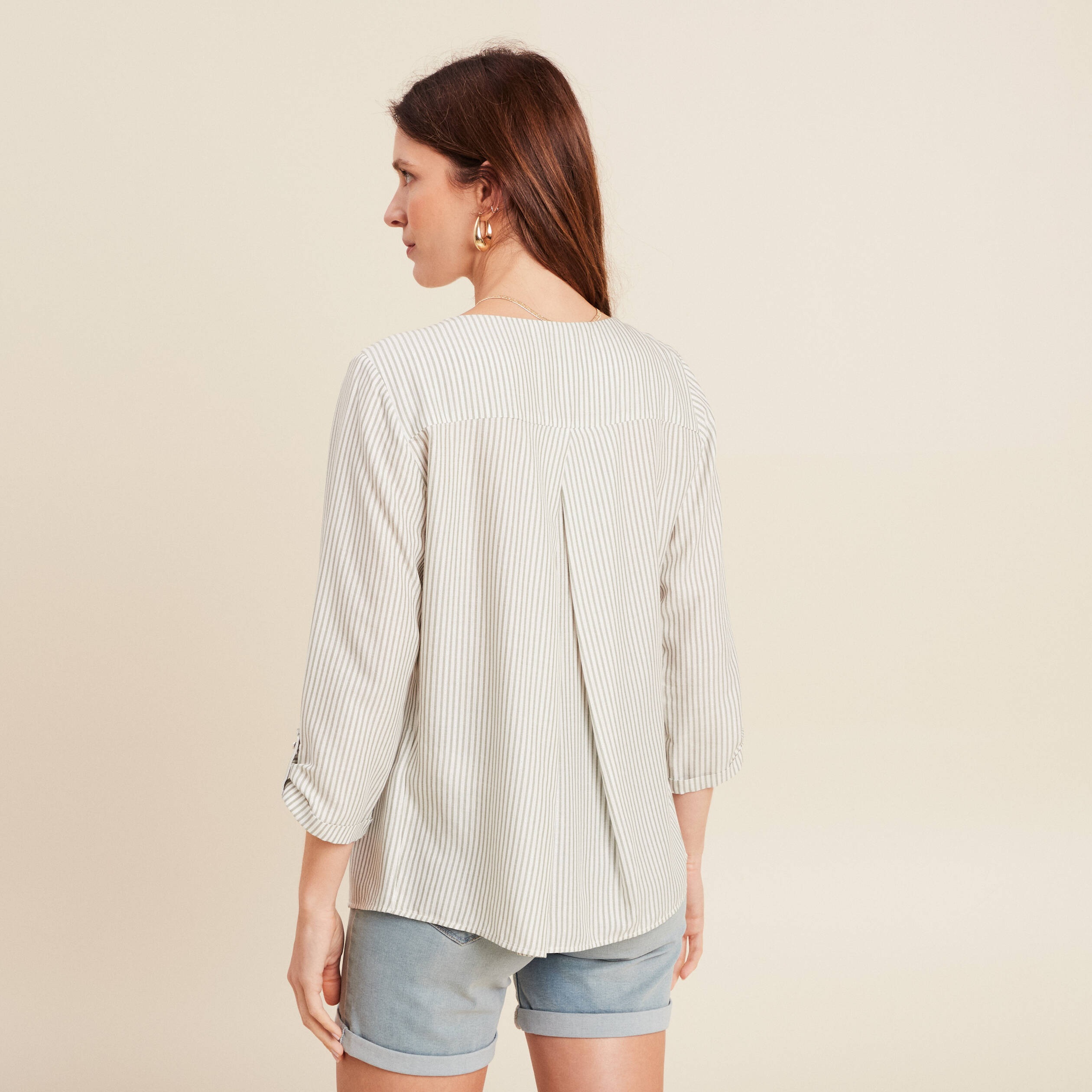 blouse fluide manches 34 vert femme blouse fluide manches 3/4 vert femme