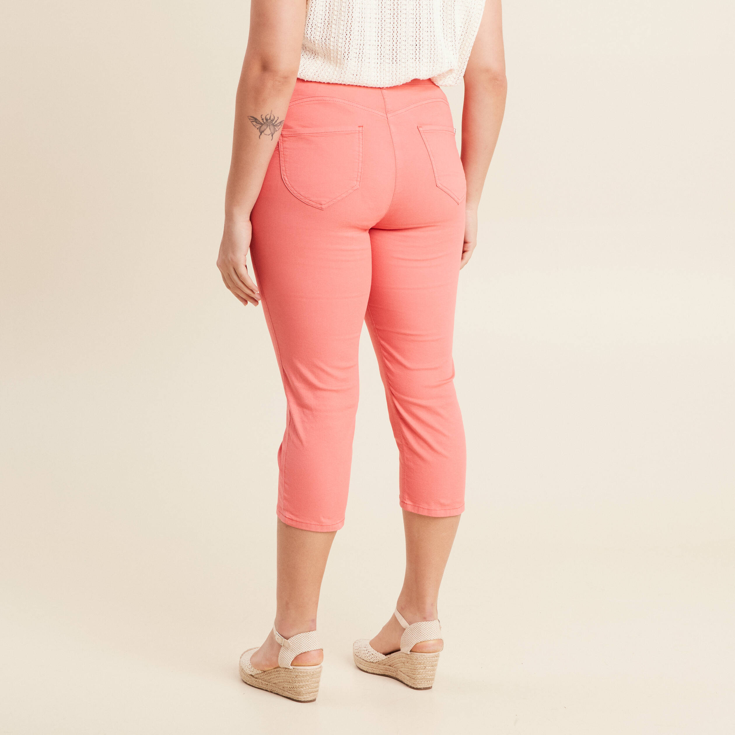 Pantacourt magique Le L&eacute;ger coupe droite rose vif femme