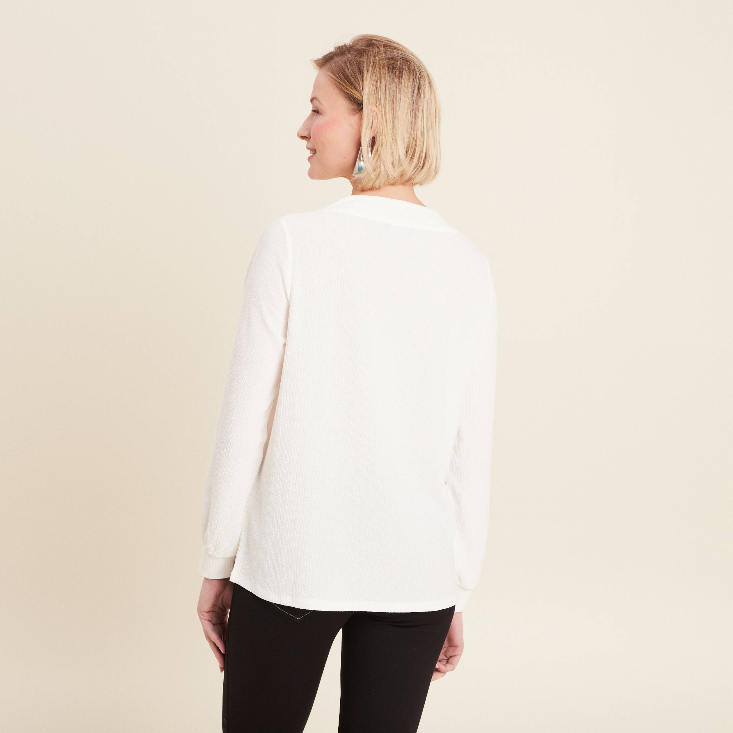 T-shirt manches longues blanc femme