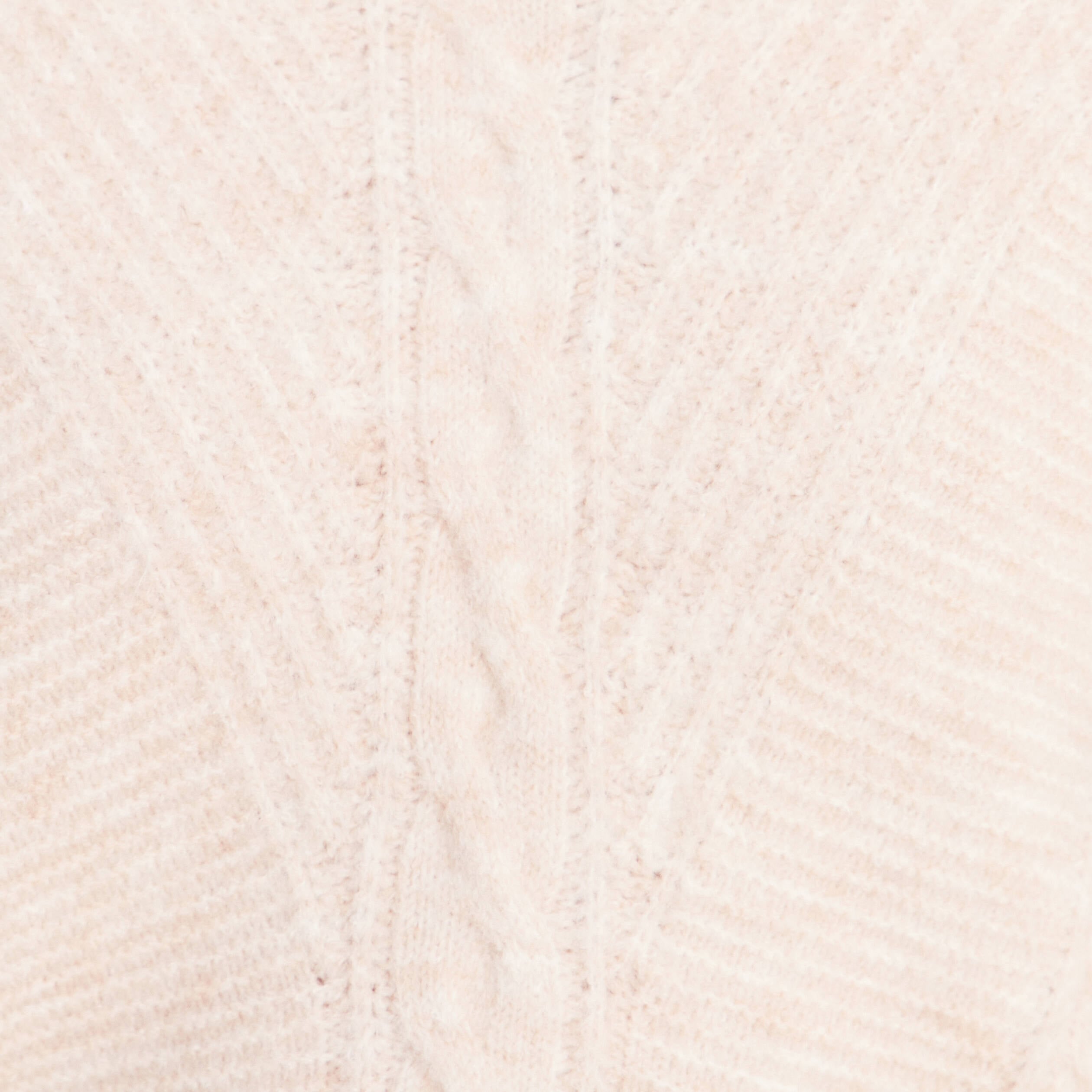 Pull bi-mati&egrave;re col chemise ecru femme