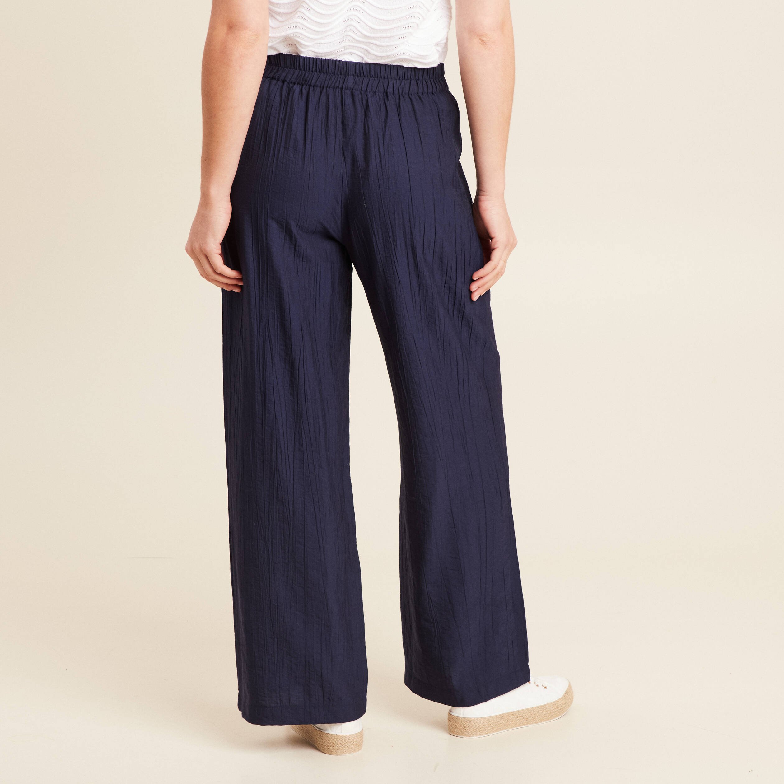 pantalon taille haute bleu marine femme Pantalon taille haute bleu marine femme