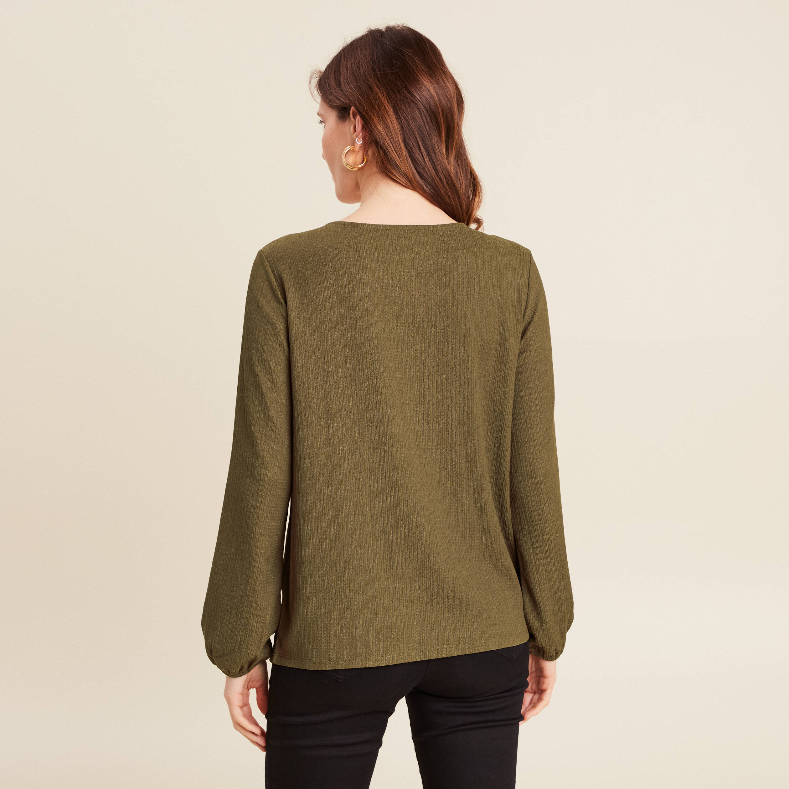 blouse manches longues vert olive femme Blouse manches longues vert olive femme