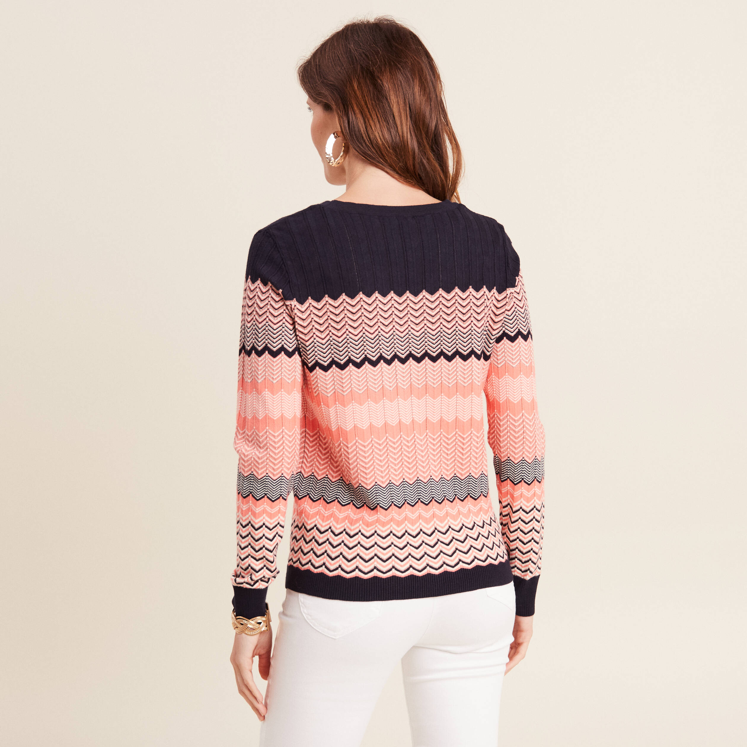 Pull manches longues rose corail femme