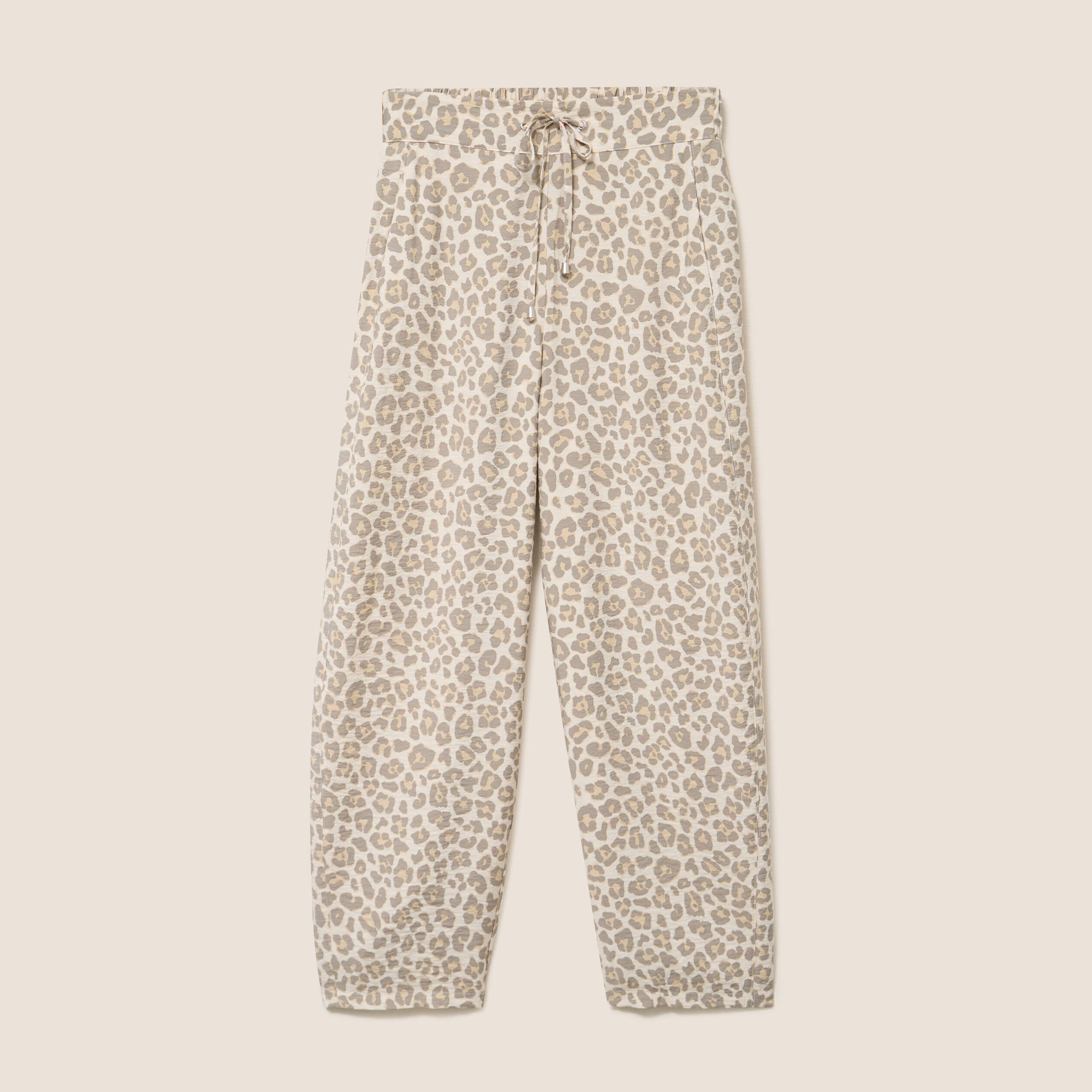 Pantalon coupe barrel taille haute blanc femme