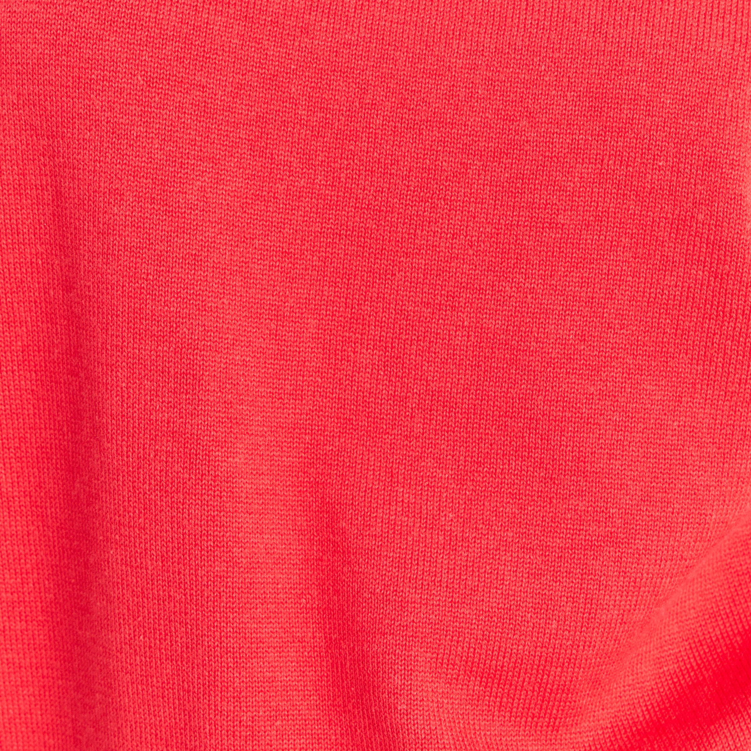 Pull sans manches col rond rouge femme