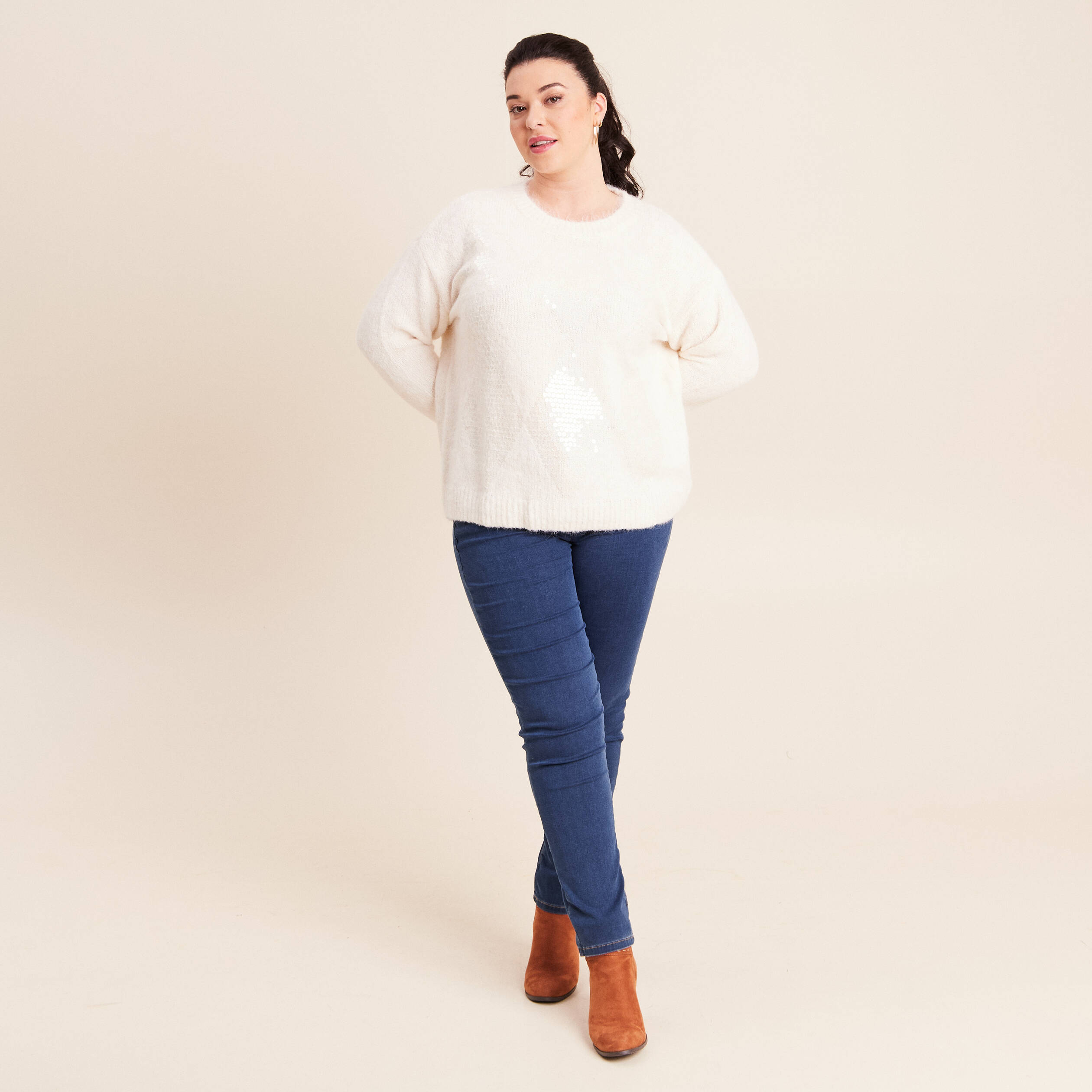 PULL LÉGER BEIGE soie/coton BANANA REPUBLIC XL 42/44 col V EUR 35,00 - FR
