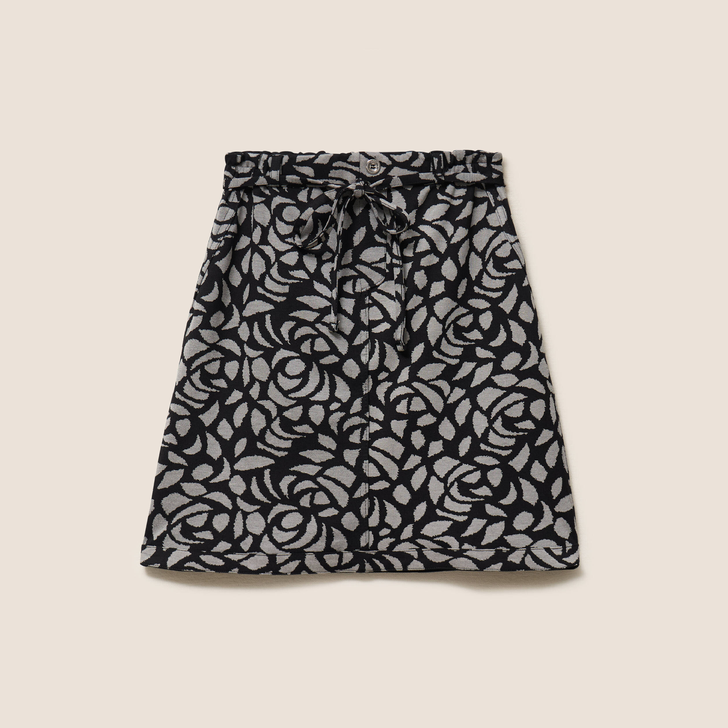 Jupe trap&egrave;ze r&eacute;versible noir femme
