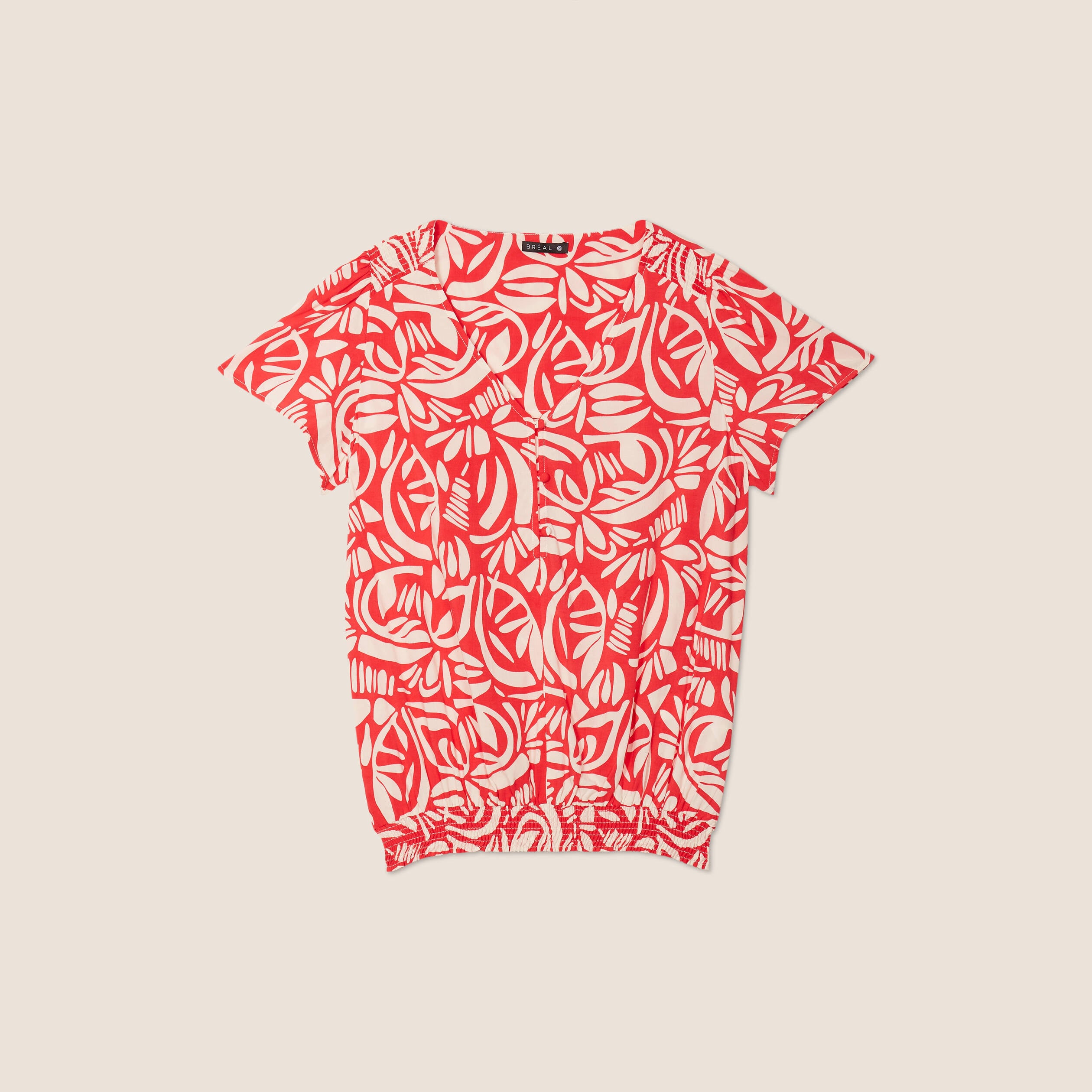 Blouse manches courtes rouge femme