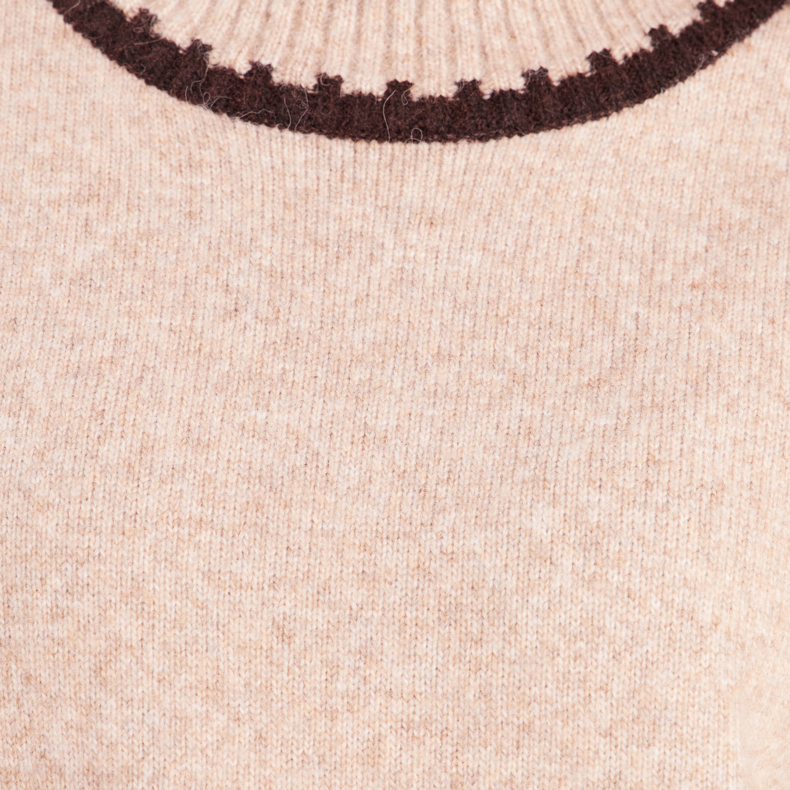 Pull col montant beige femme