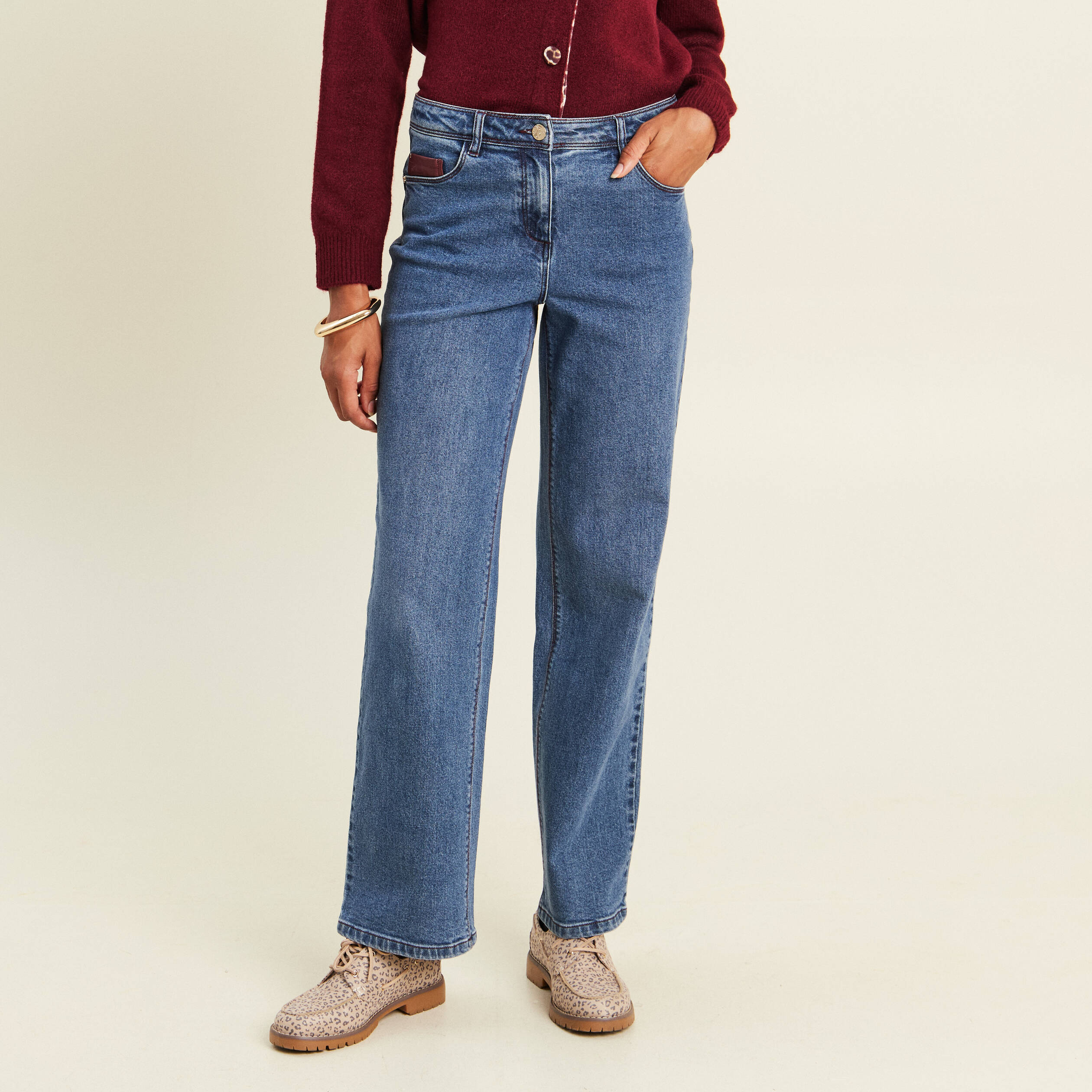 Jean standard denim stone femme