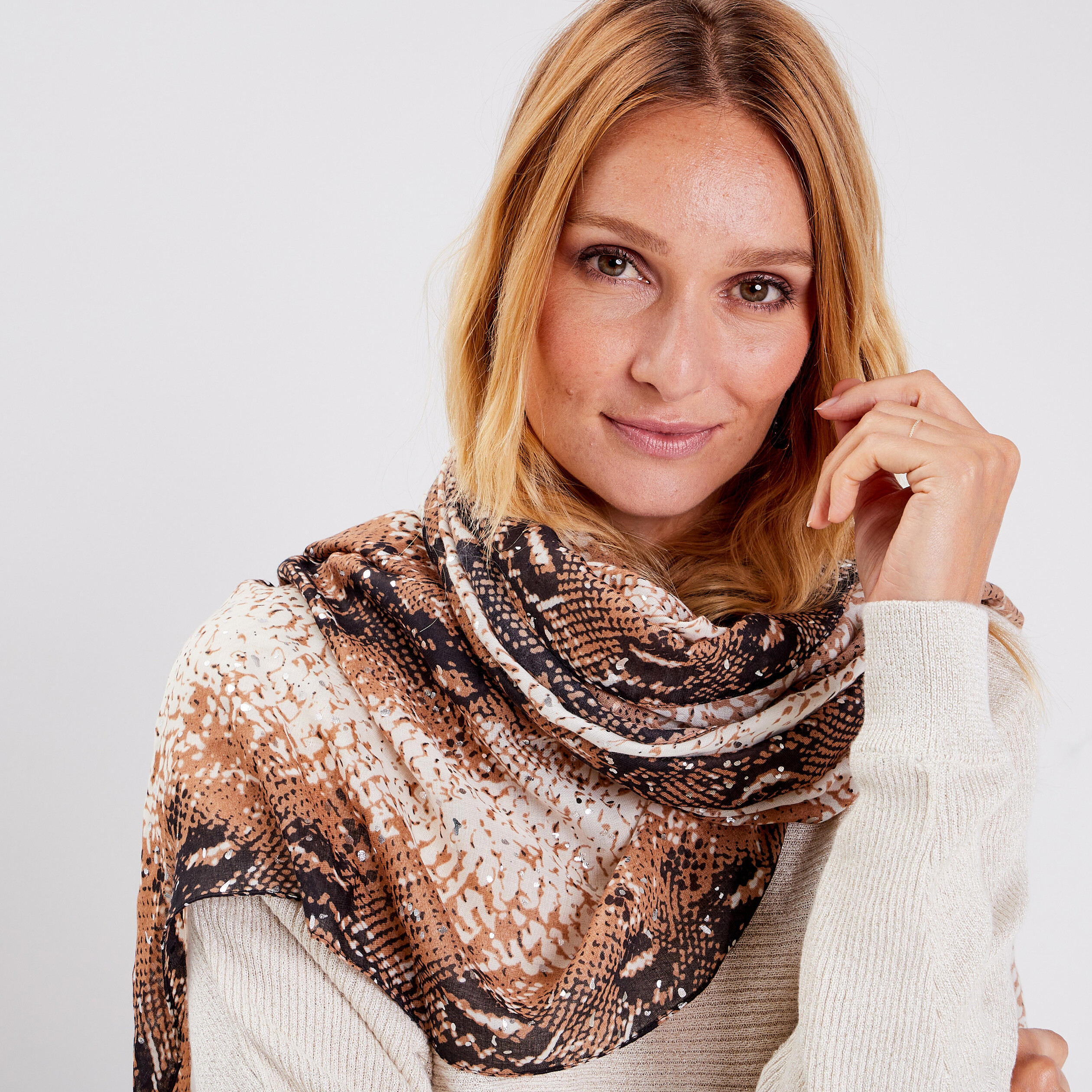Foulard beige femme