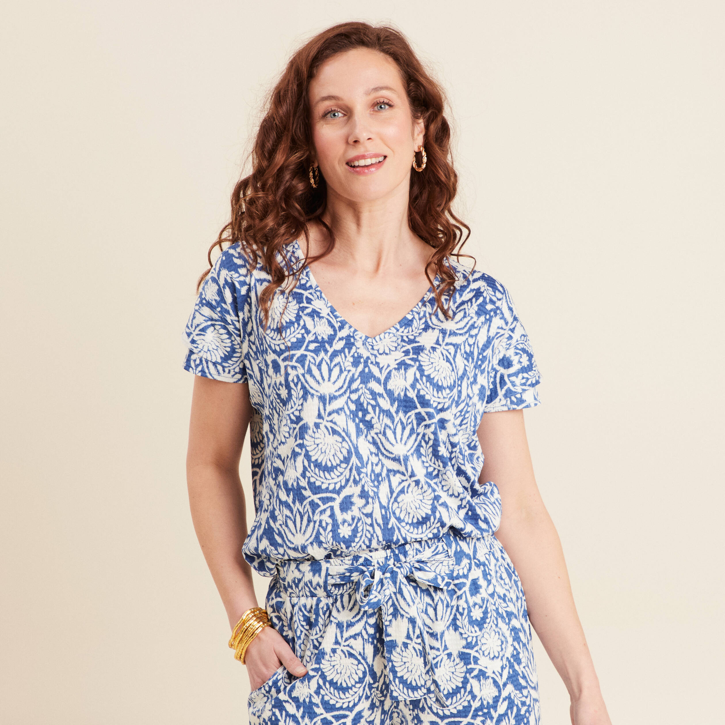t shirt manches courtes bleu femme T-shirt manches courtes bleu femme