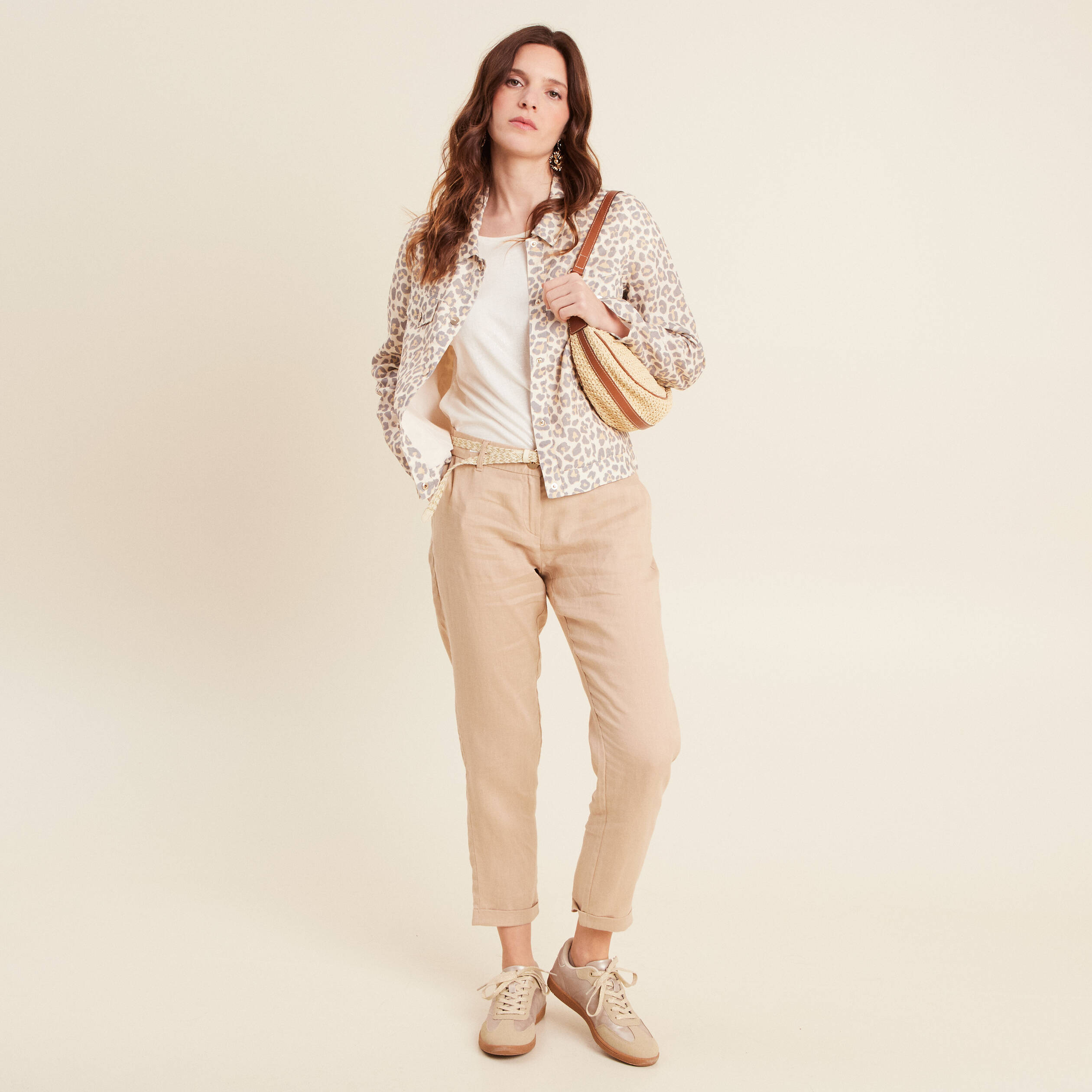 Veste boutonnée blanc femme