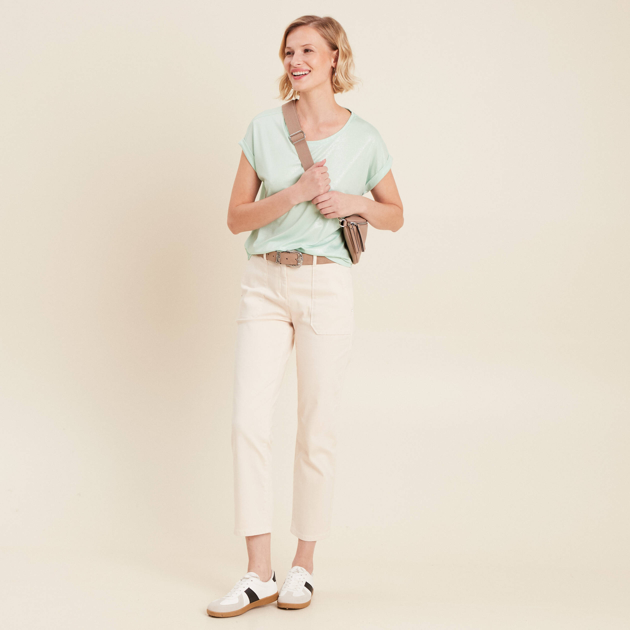 pantalon droit velours ivoire femme Pantalon droit velours ivoire femme