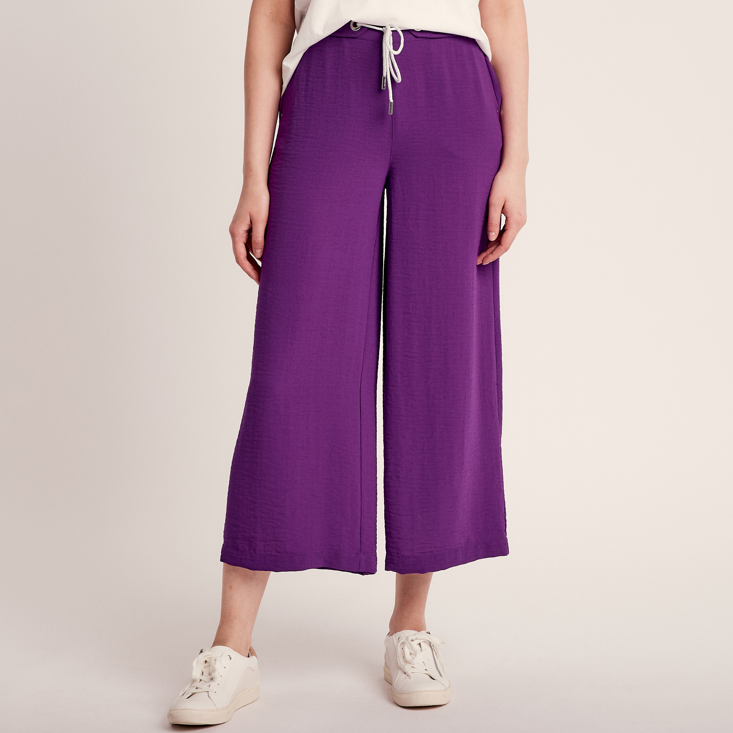 Pantalon large fluide violet fonc femme Br al