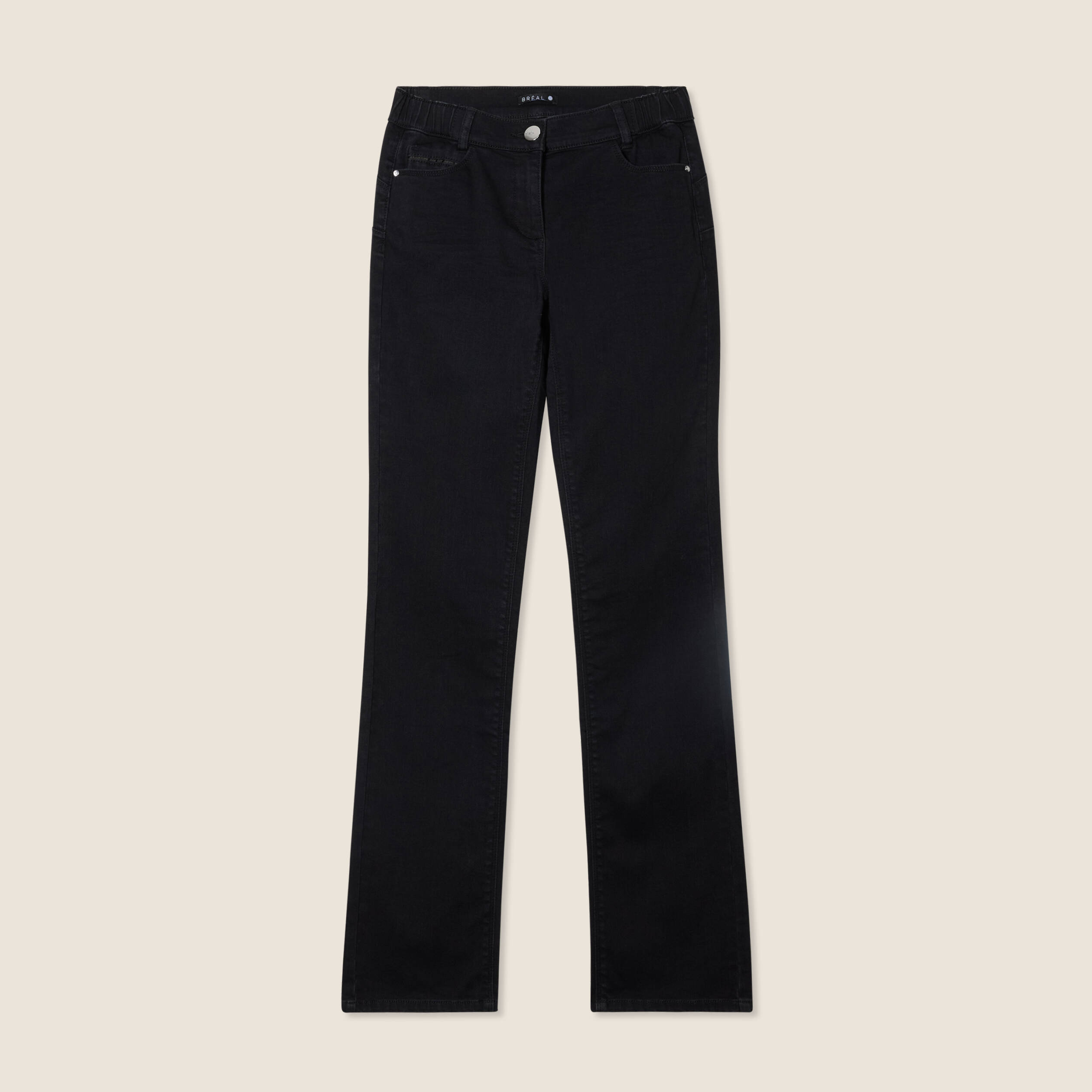 jean droit taille basculee noir femme Jean droit taille basculée noir femme