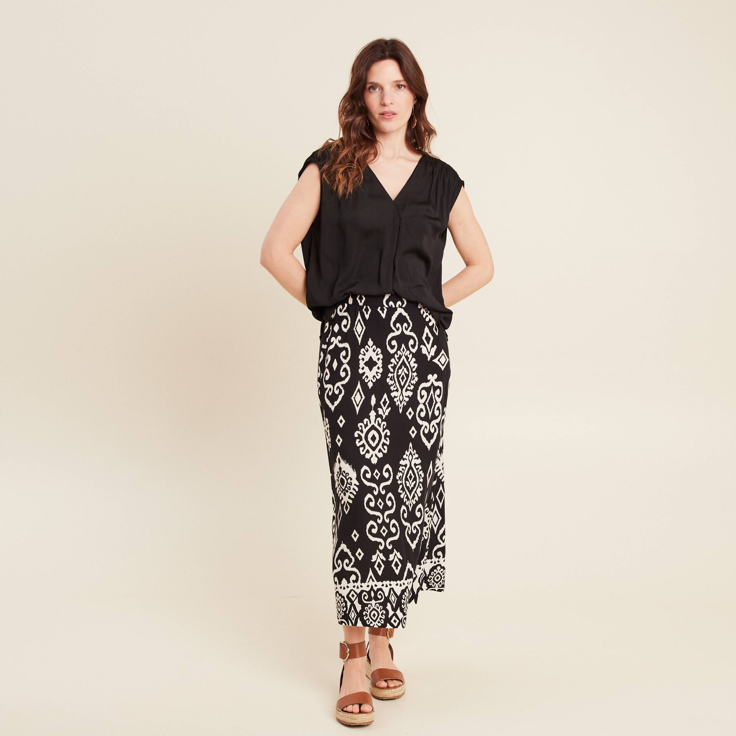Blouse sans manches noir femme