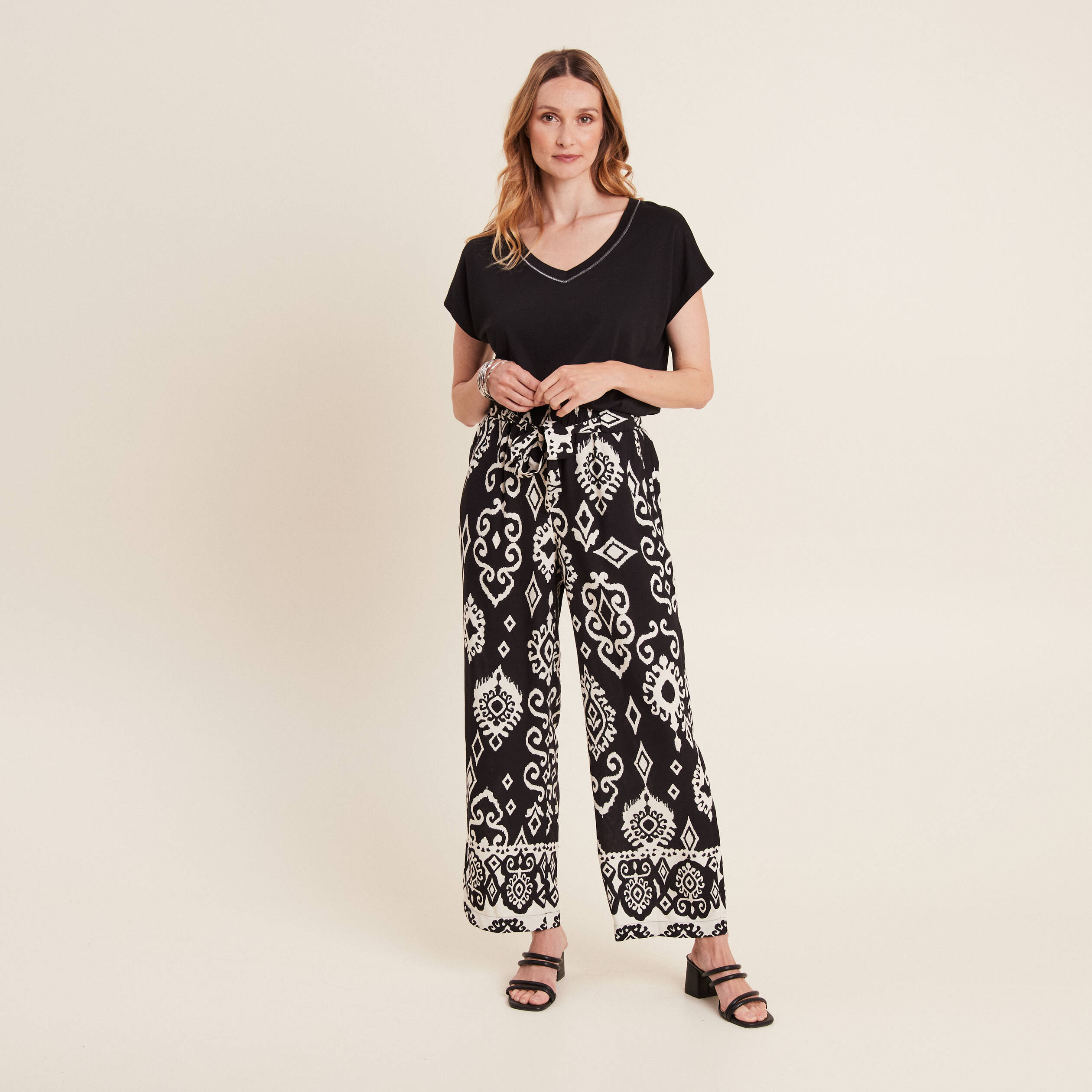 Pantalon flou noir femme