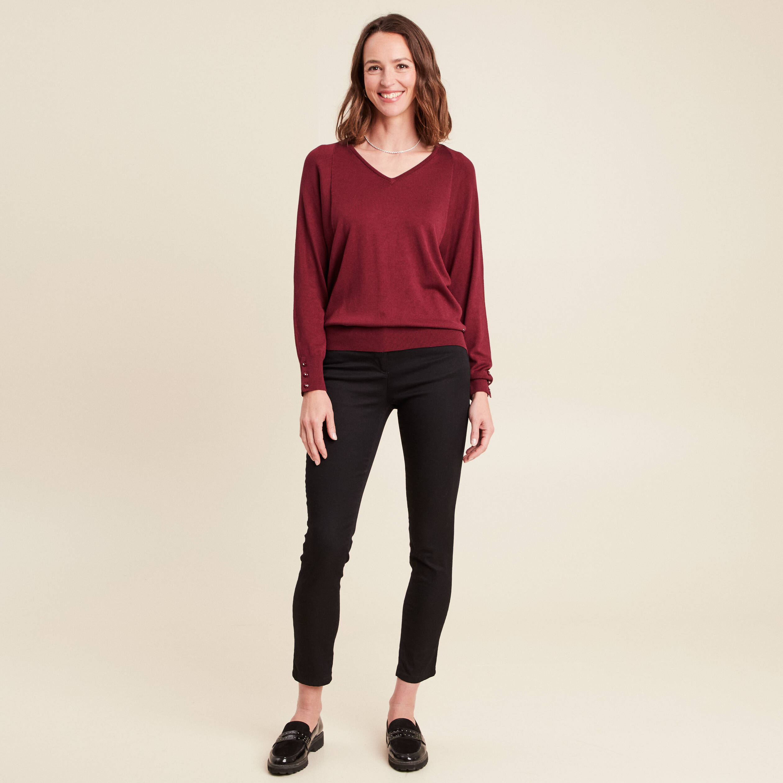 pull manches longues bordeaux femme Pull manches longues bordeaux femme