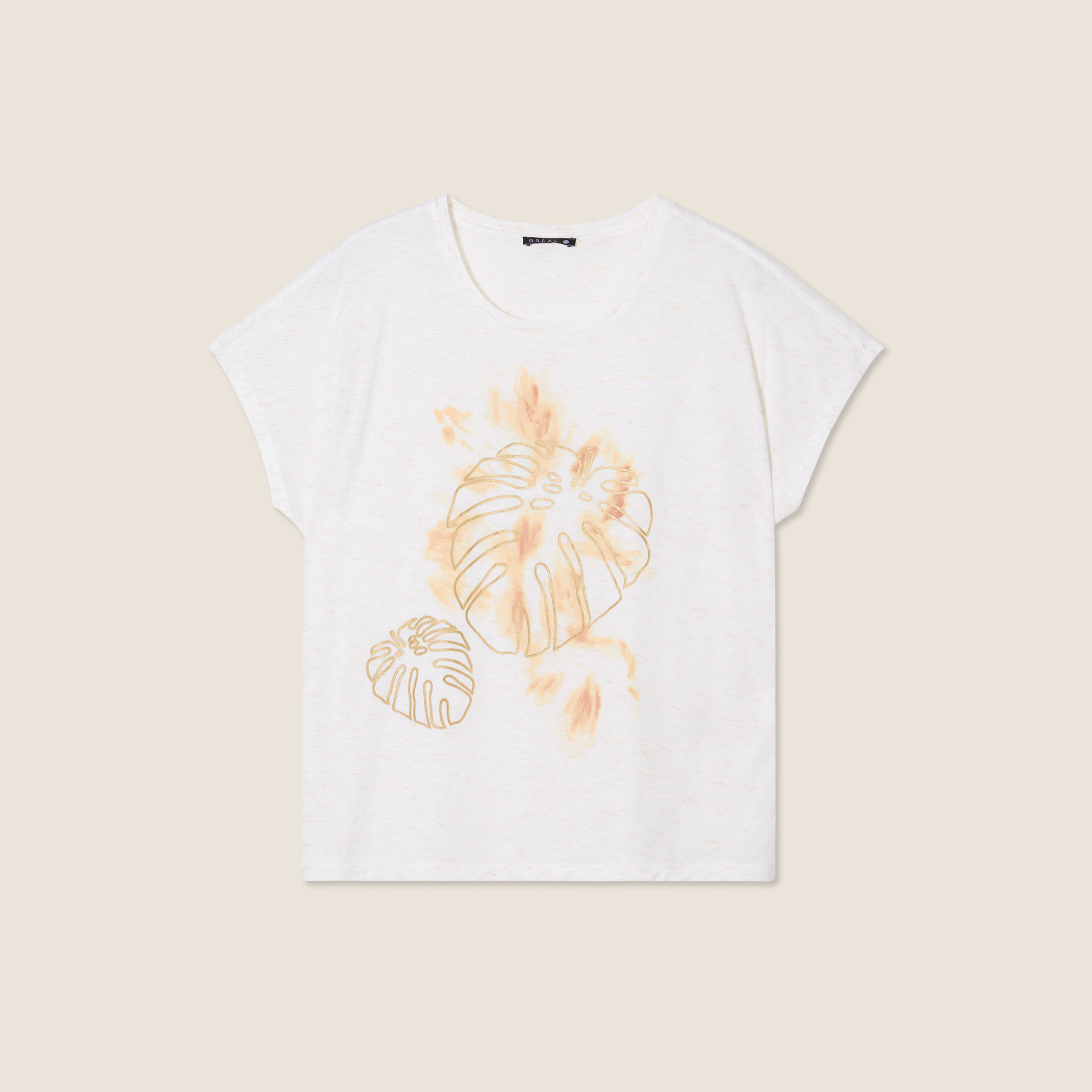 T-shirt manches courtes ecru femme